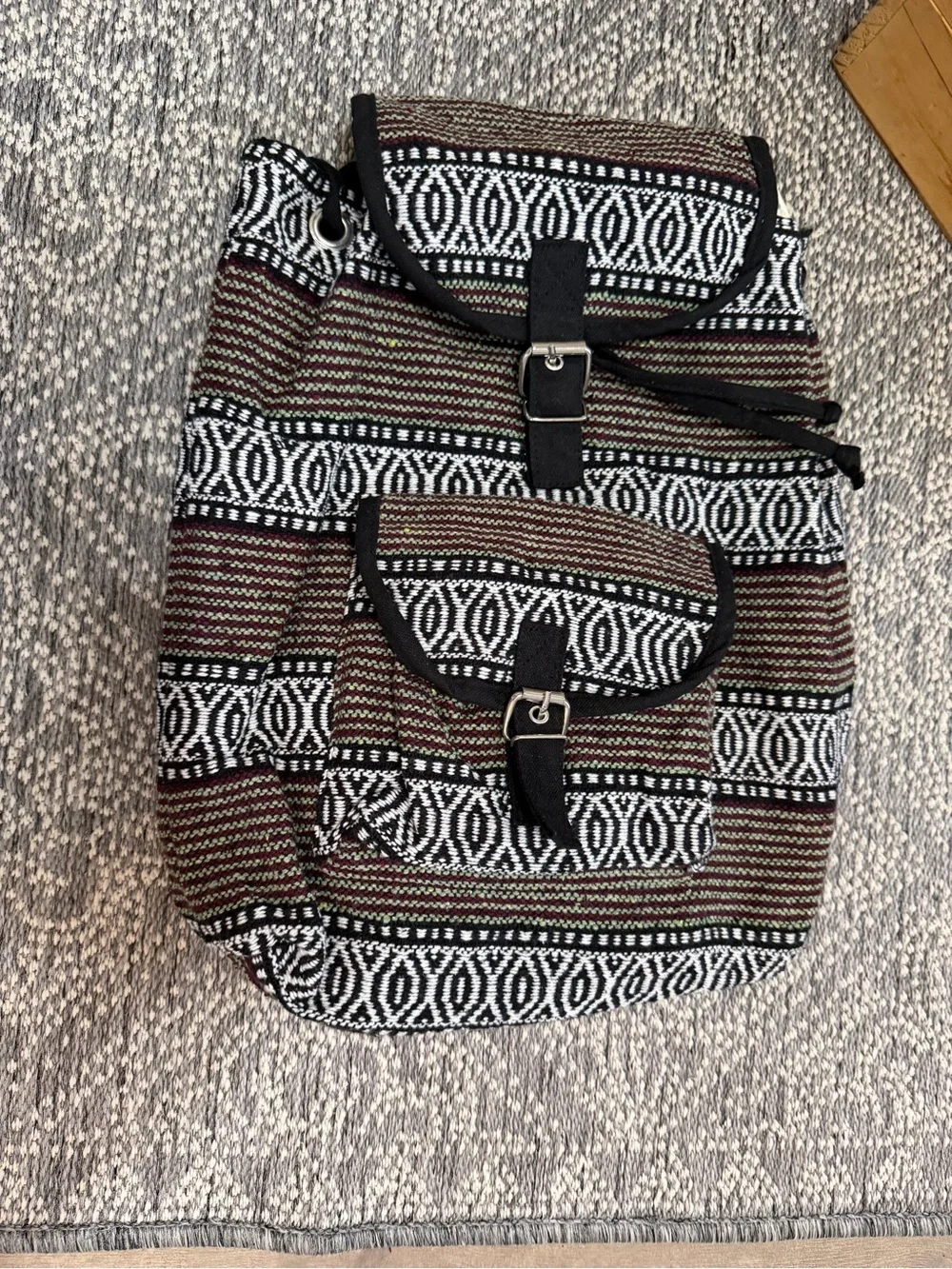 New Boutique Boho Woven Backpack Made in India Tribal Woven Ethnic festival hobo